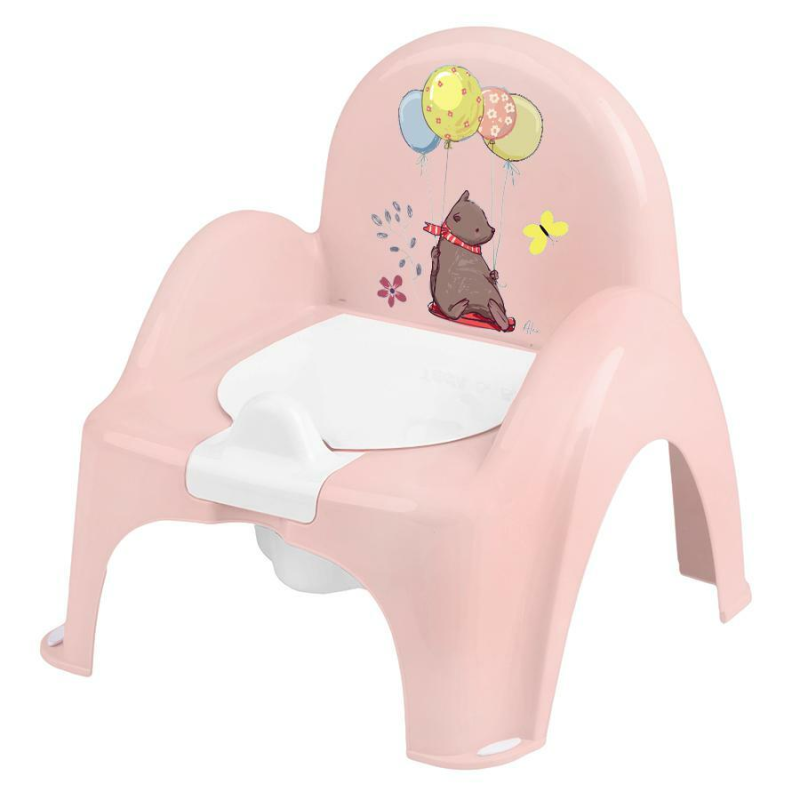 Tega Baby Detská nočník s melódiou a vekom, ergonomický - Medved v ružové