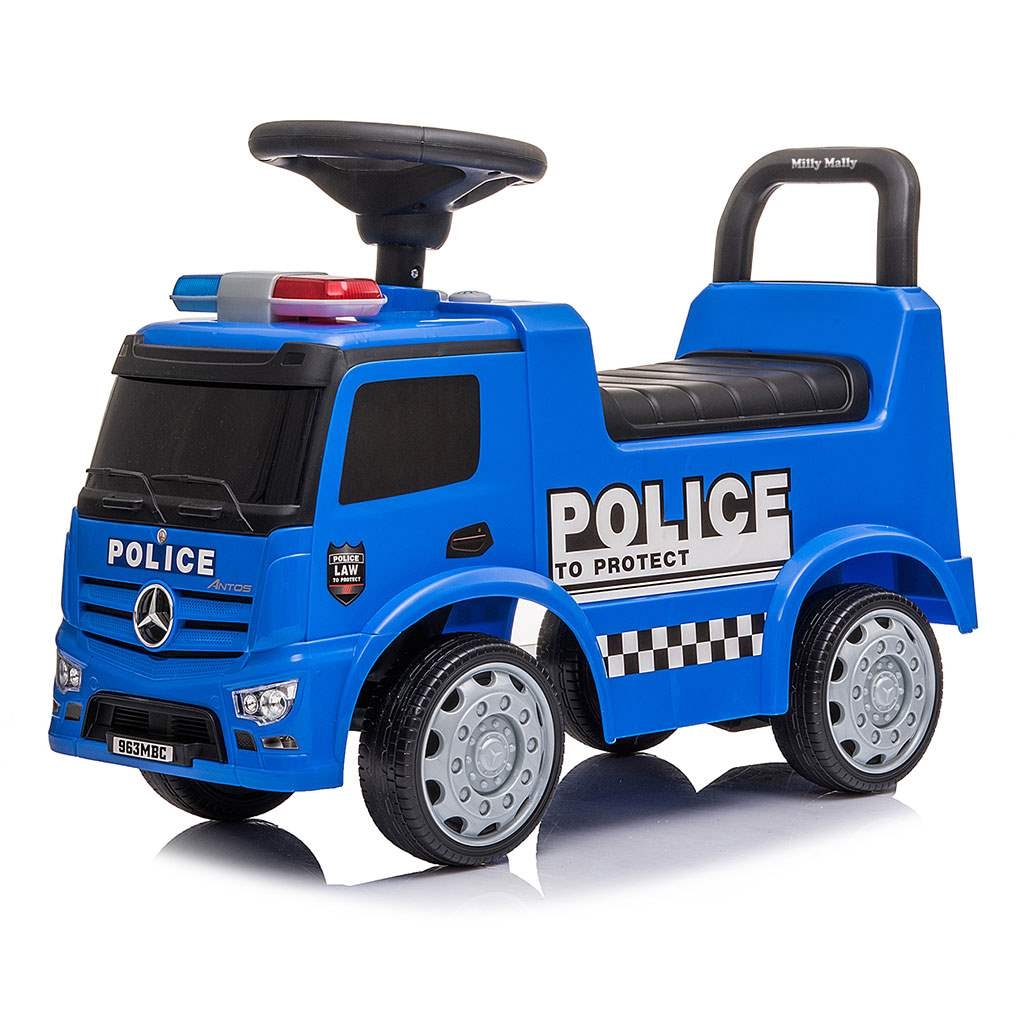 Milly Mally Detské odrážadlo so zvukom Mercedes Milly Mally POLICE modré , 20C51529