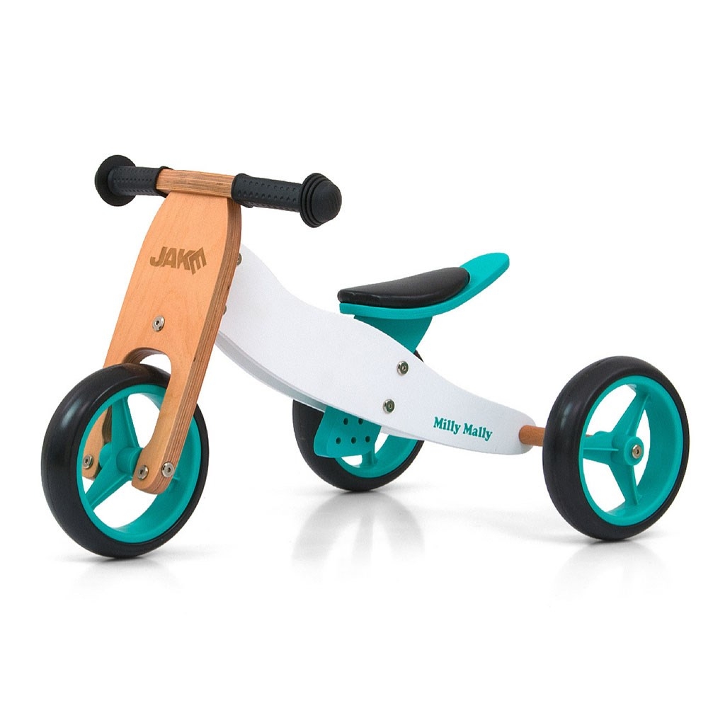 Milly Mally Detské multifunkčné odrážadlo bicykel 2v1 Milly Mally JAKE Classic Mint , 20C56310