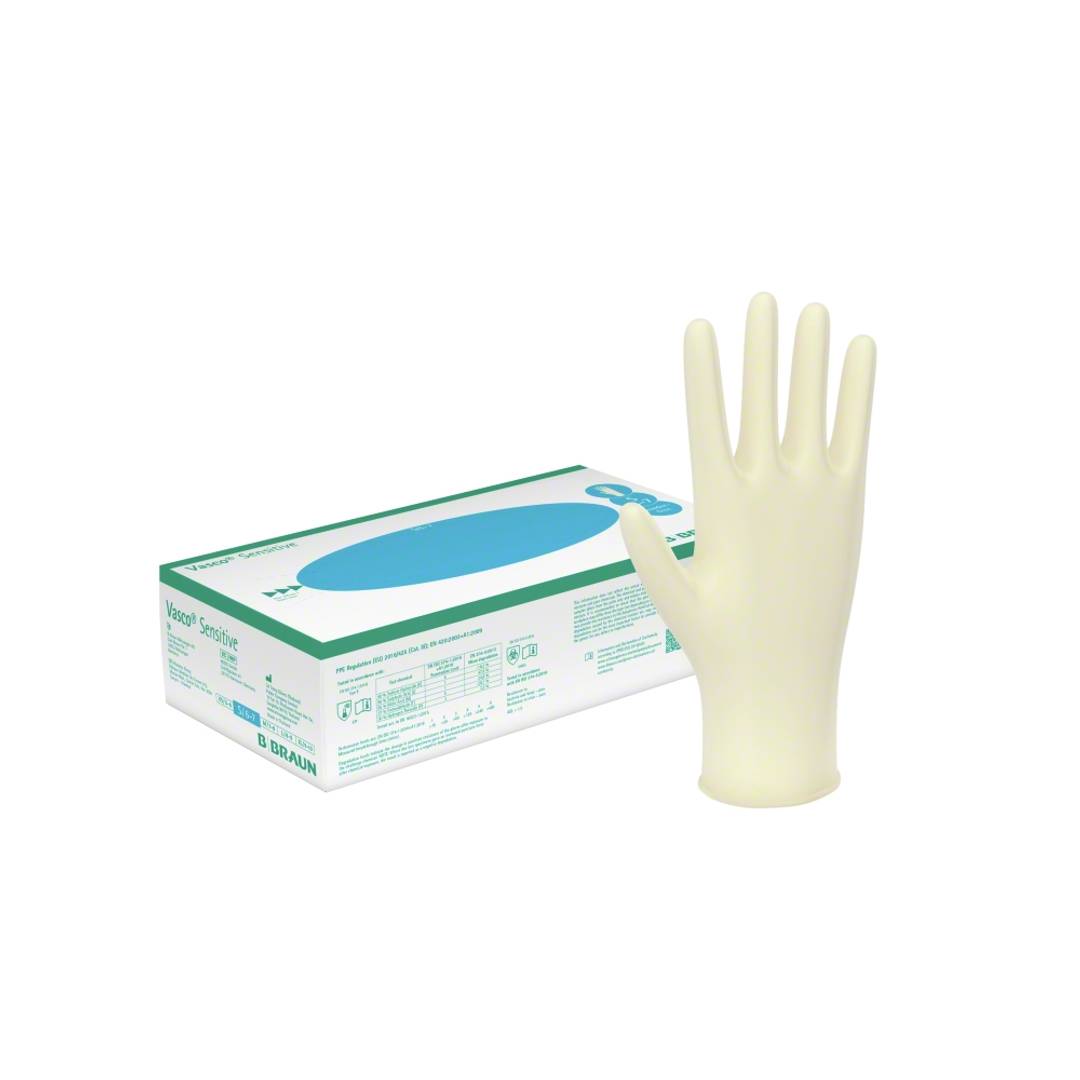 B. Braun VASCO Sensitive č. L latexové vyšetrovacie rukavice nepudrované, nesterilné