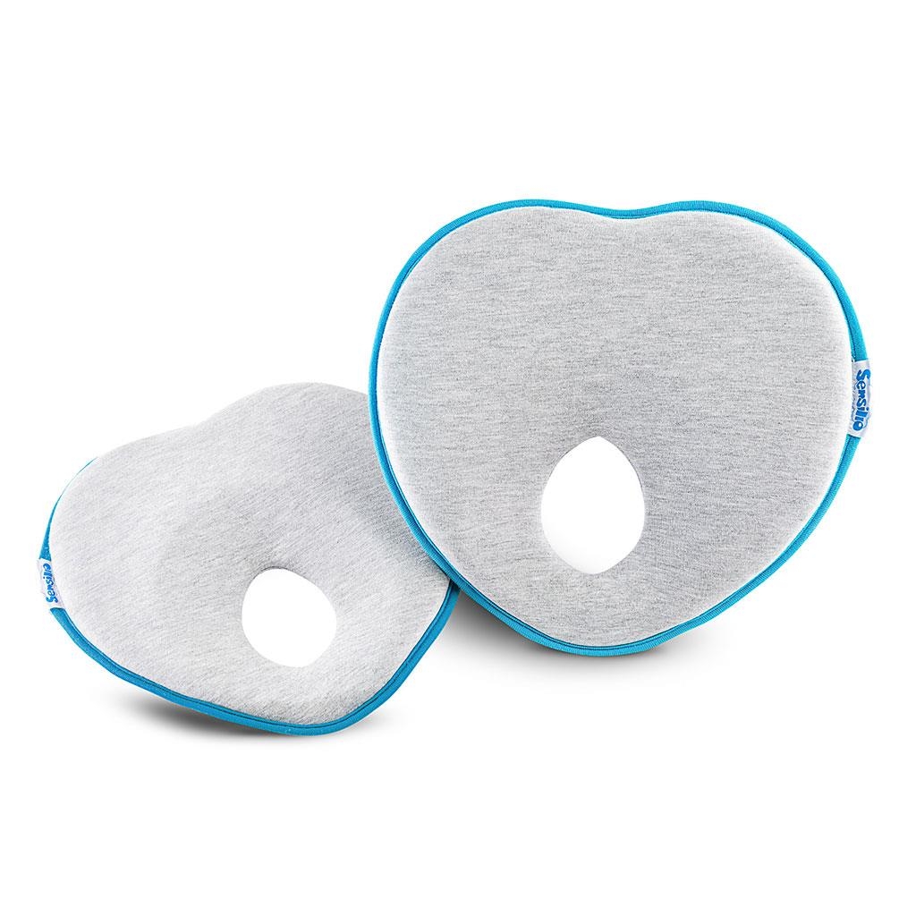 SENSILLO Ergonomický, tvarujúci vankúšik pre bábätko - šedý, tyrkys