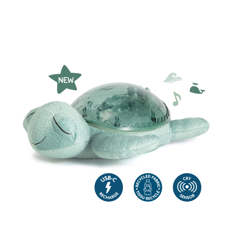 CLOUD B Cloud b® Tranquil Turtle™ - Nočné svetielko s melódiou, Korytnačka, zelená, 0m+ CLTT-9001-GR__N