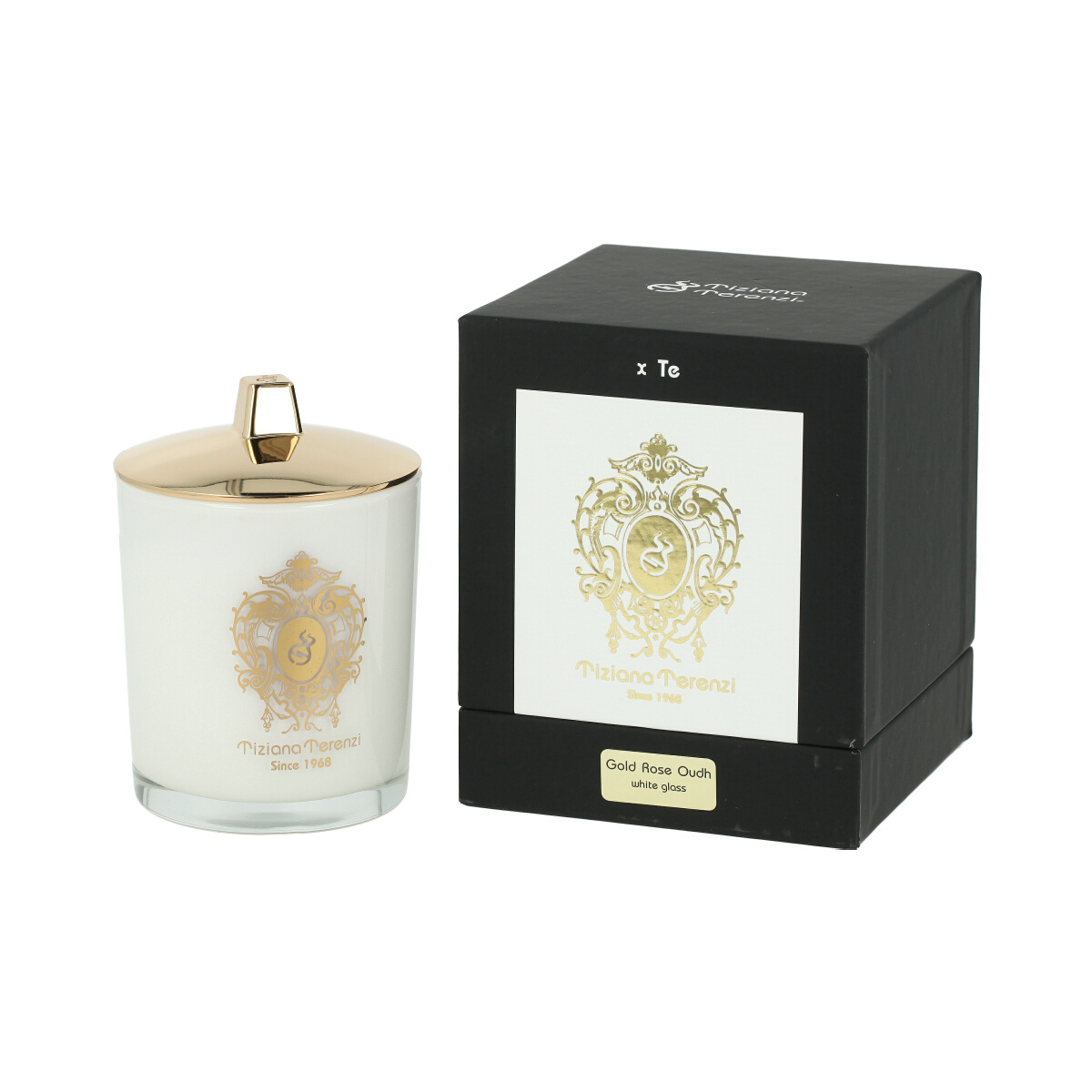 Tiziana Terenzi Tiziana Terenzi Gold Rose Oudh Scented Candle in White Glass 170 g UNISEX