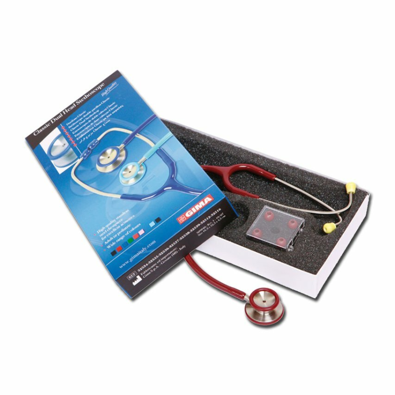 GIMA GIMA CLASSIC DUAL HEAD STETHO, Stetoskop pre internú medicínu, bordový TOW005618