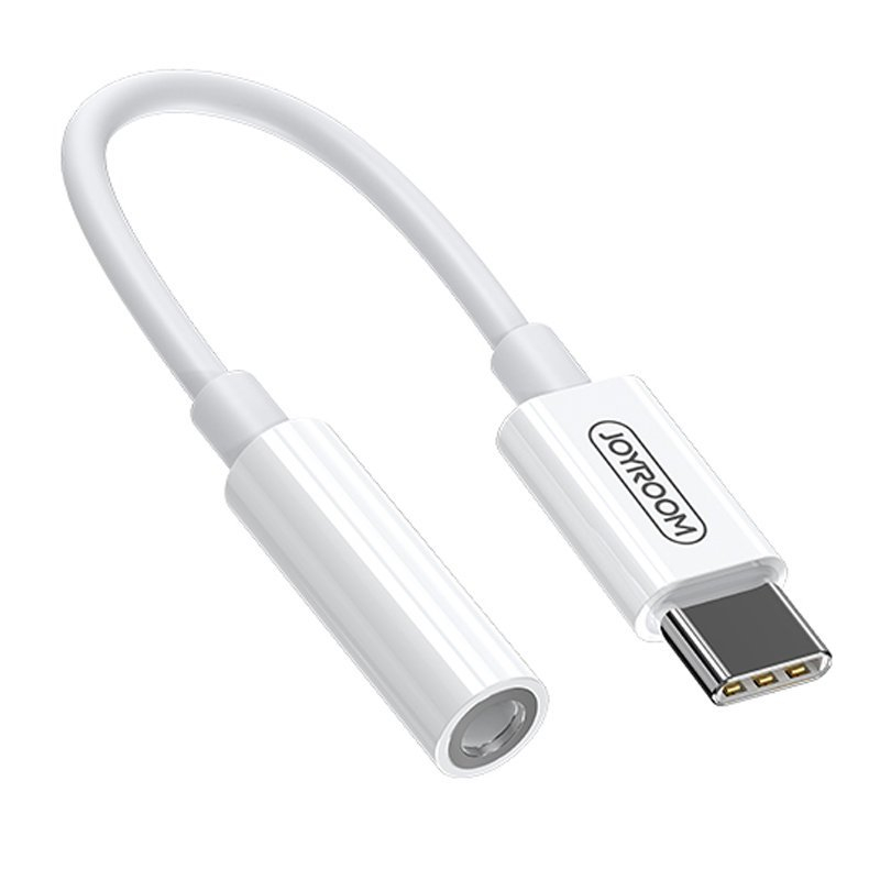 Joyroom Joyroom Ben Series adaptér 3.5 mm jack / USB-C, biely