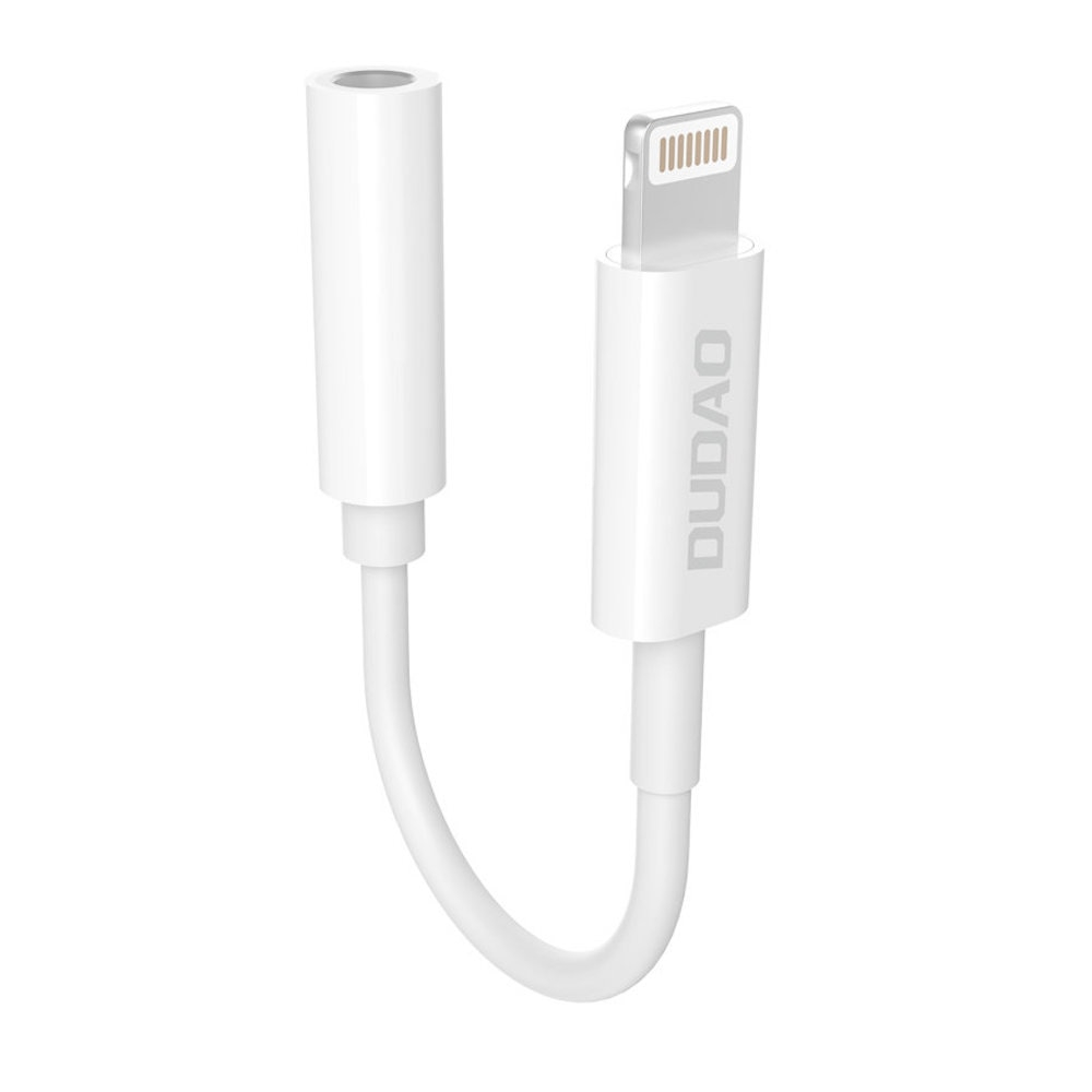 Dudao Dudao L16 adaptér Lightning / 3.5mm mini jack M/F 10cm, biely
