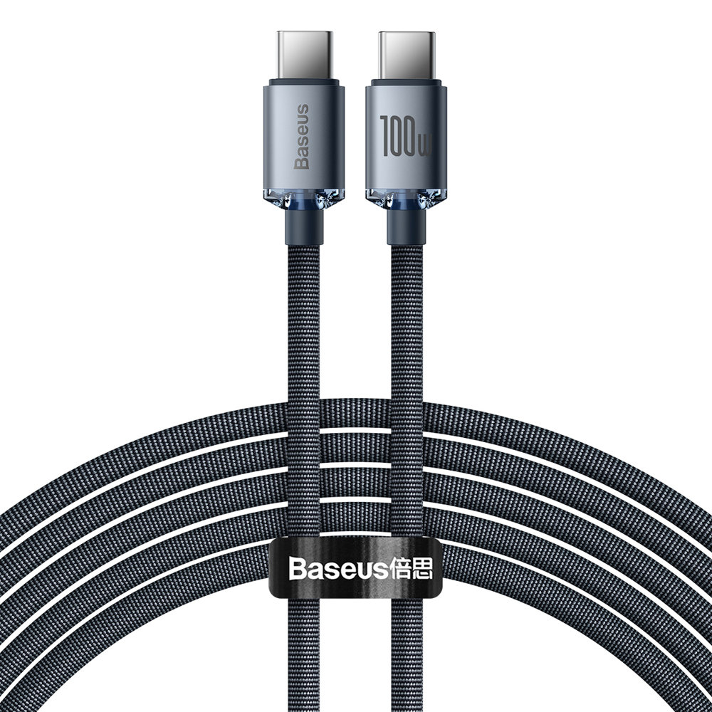 Baseus Baseus Crystal Shine kábel USB-C / USB-C 5A 100W 2m, čierny