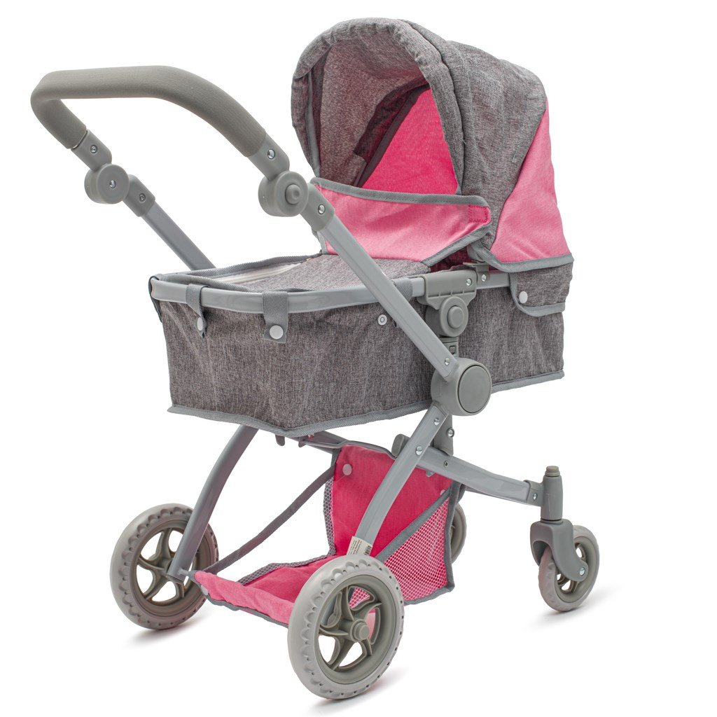 Baby Mix Kočík pre bábiky 2v1 Baby Mix Sophie pink-grey , 20C56090