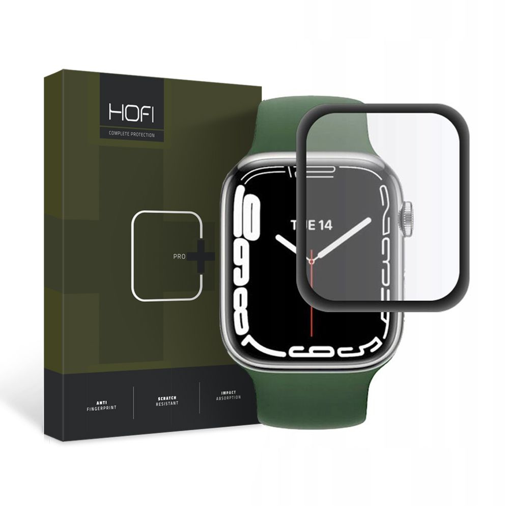 HOFI HOFI Hybrid ochranné sklo na Apple Watch 7 / 8 / 9 (45mm), čierne
