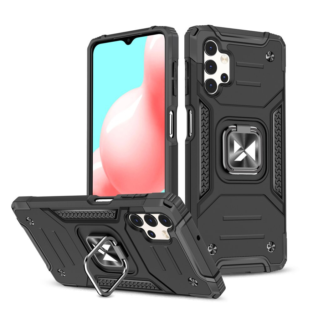MG MG Ring Armor plastový kryt na Samsung Galaxy A32 4G, čierny