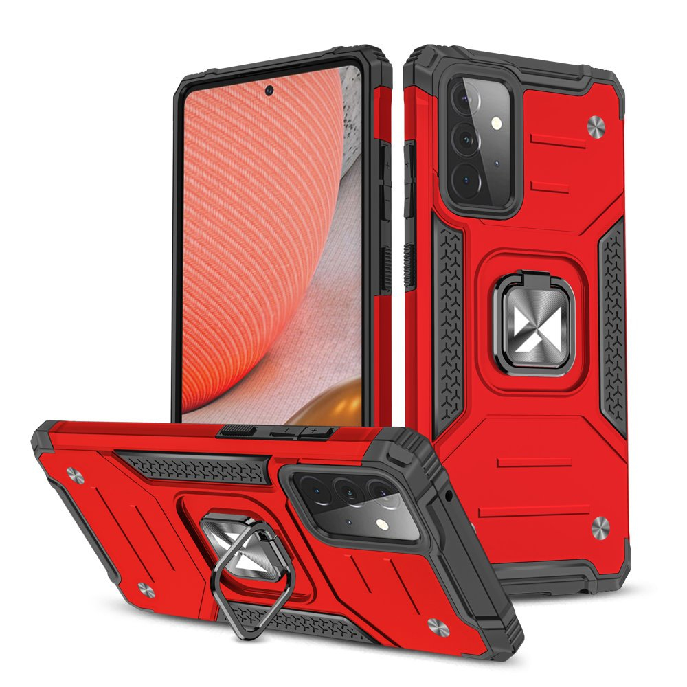 MG MG Ring Armor plastový kryt na Samsung Galaxy A72 4G, červený