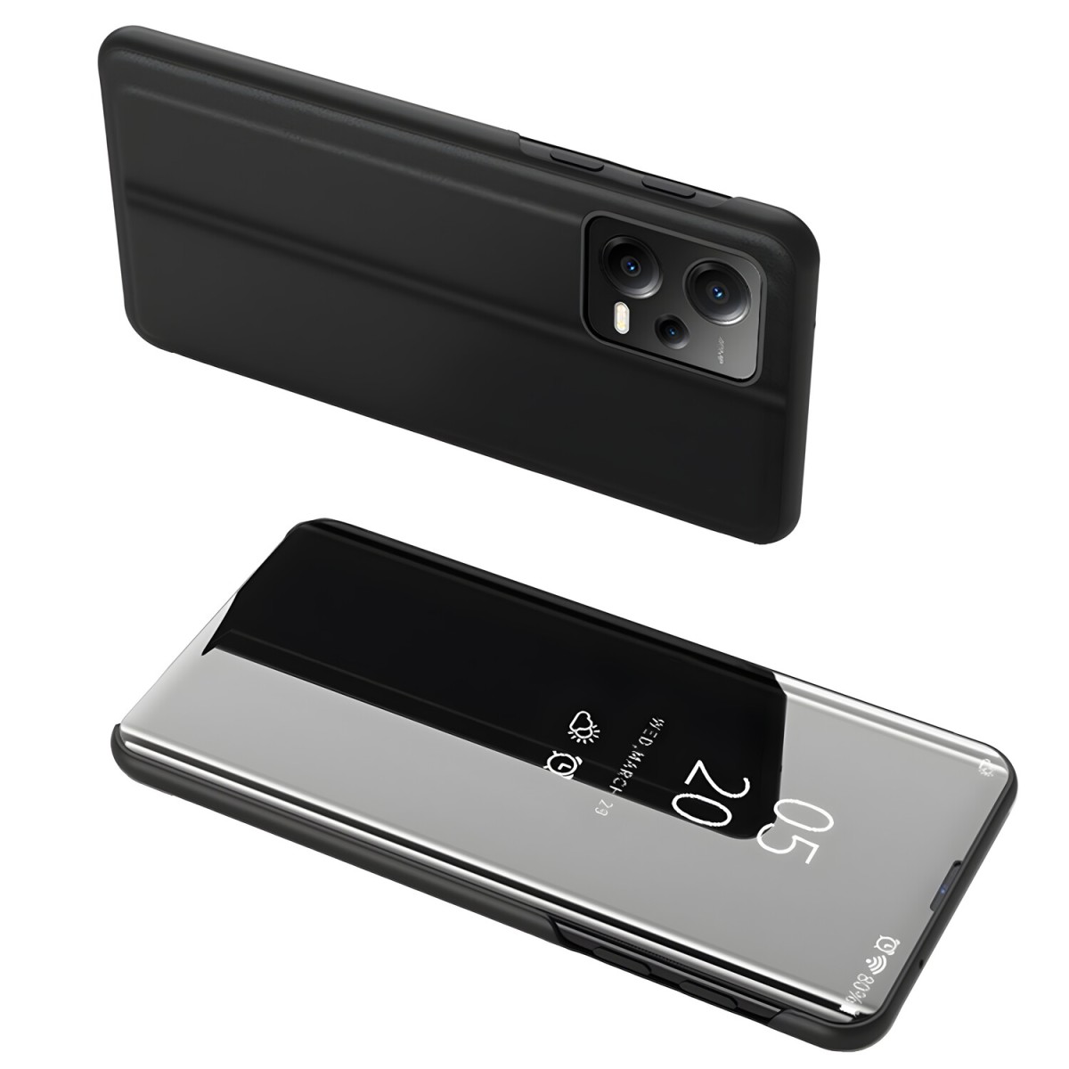 MG MG Clear View knižkové puzdro na Xiaomi Redmi Note 12 Pro Plus, čierne