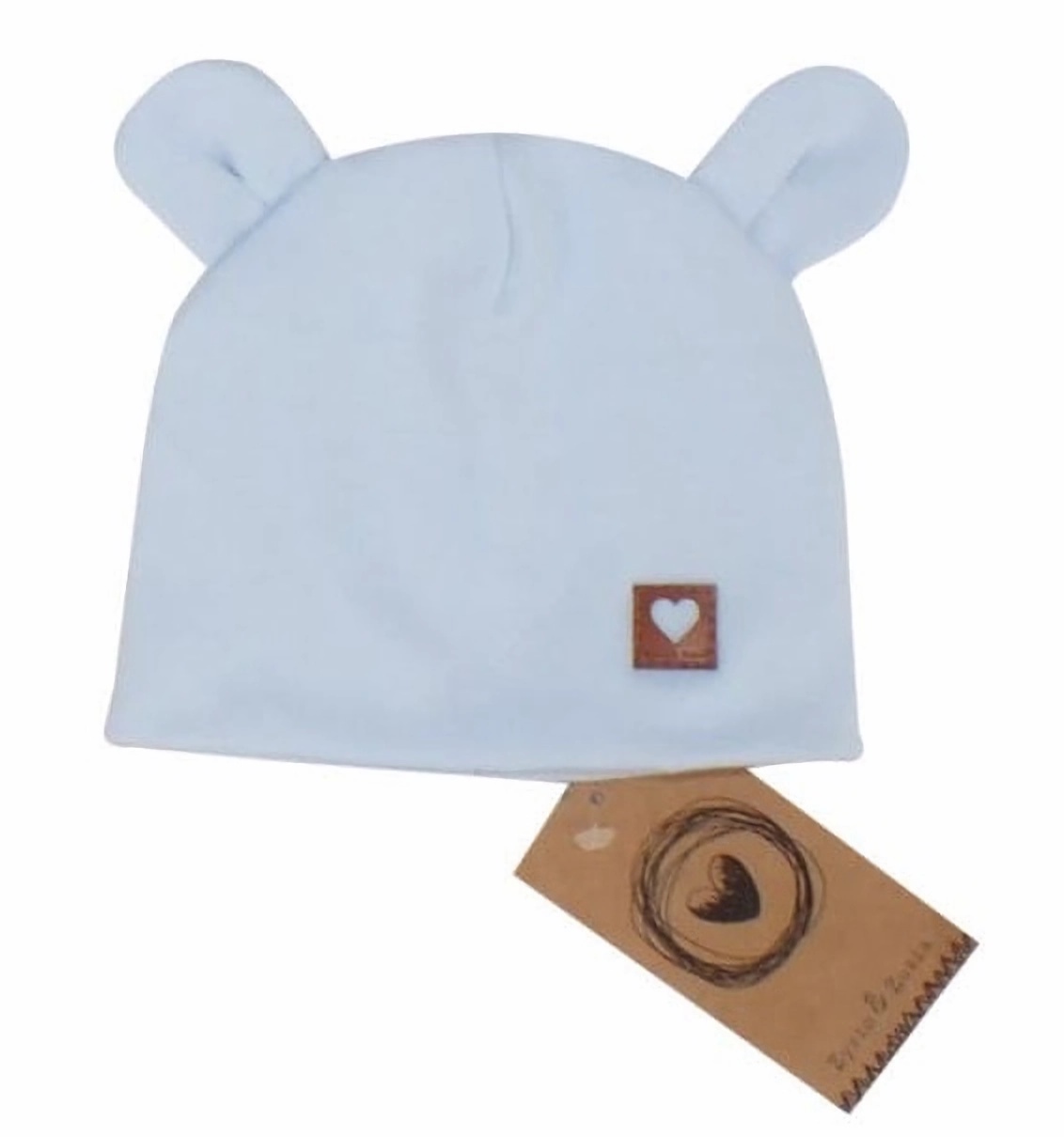 Z&Z Z & Z Dvojvrstvová bavlnená čiapočka LOVE TEDDY, sv. modrá, veľ. 68/74