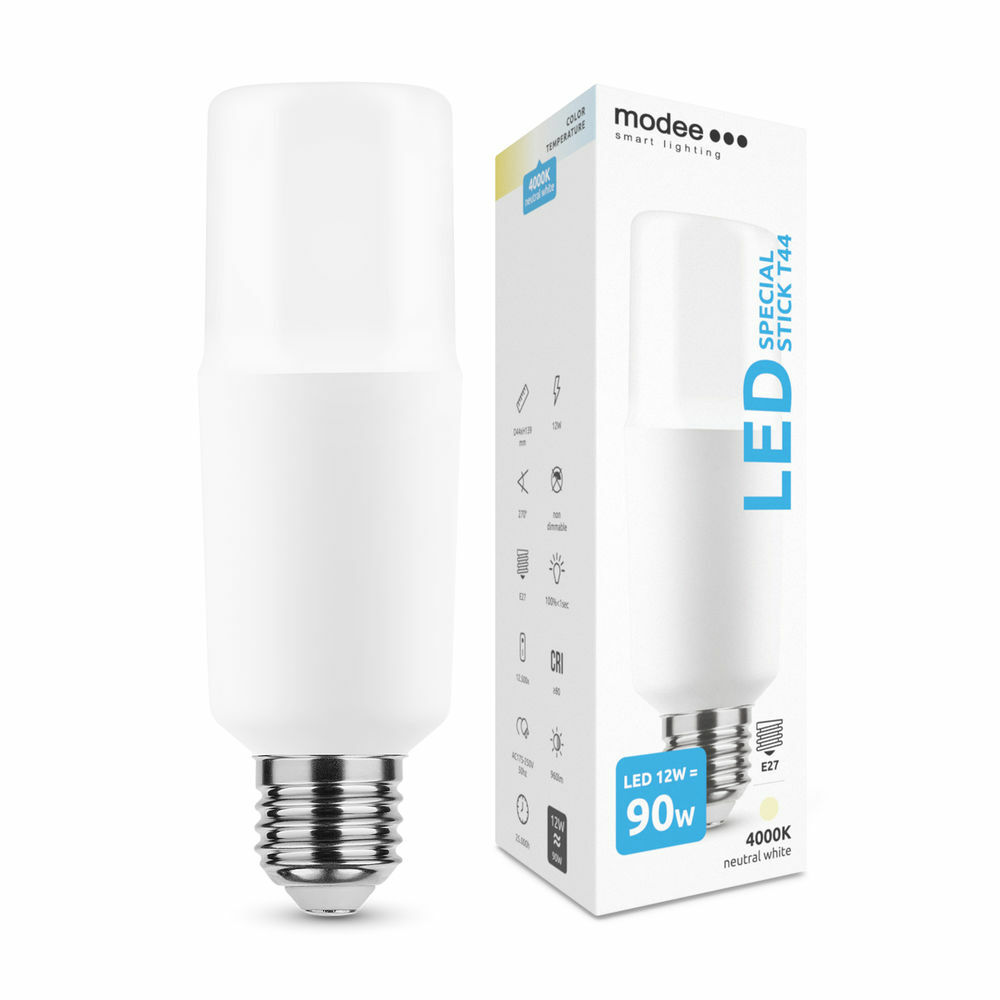 Modee Modee Lighting LED žiarovka E27 12W 4000K T44 (90W)
