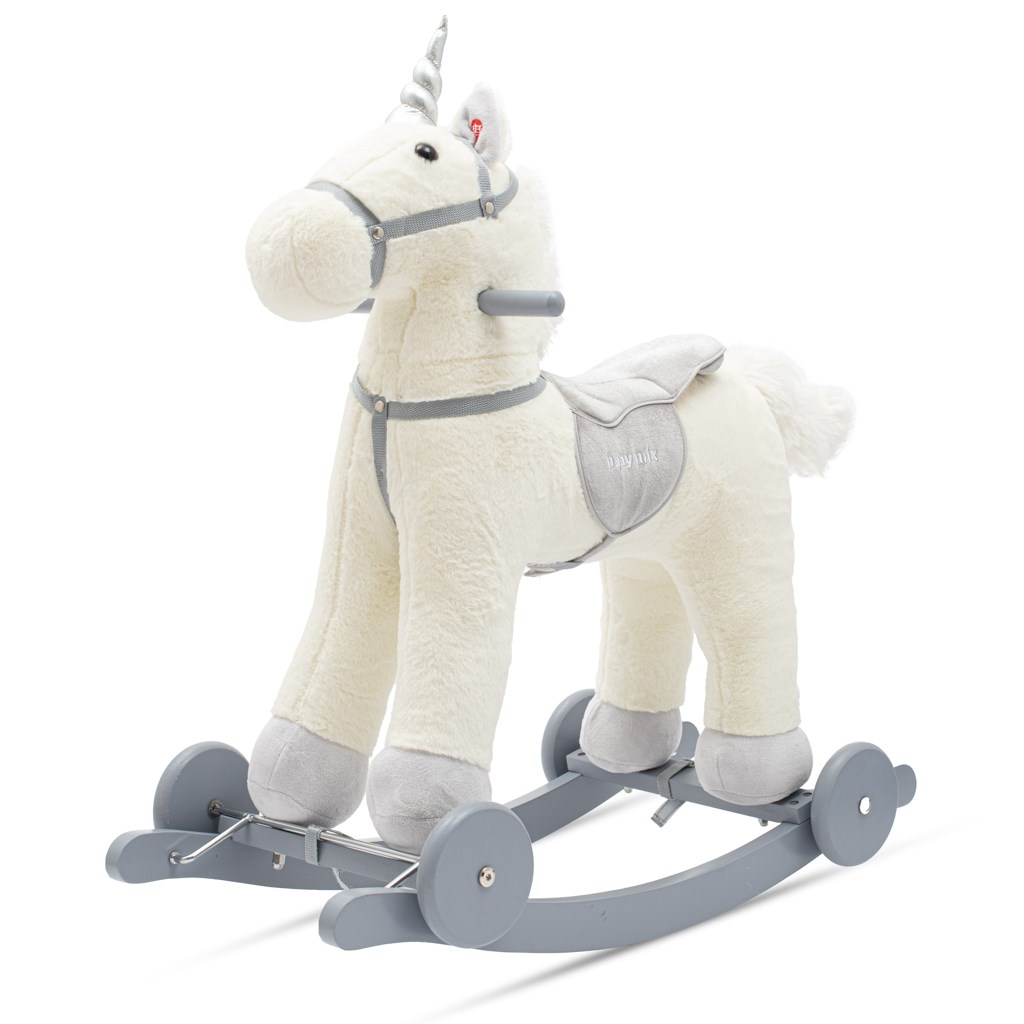 Baby Mix Hojdacia hračka s melódiou a kolieskami Unicorn Baby Mix biela , 20C56427