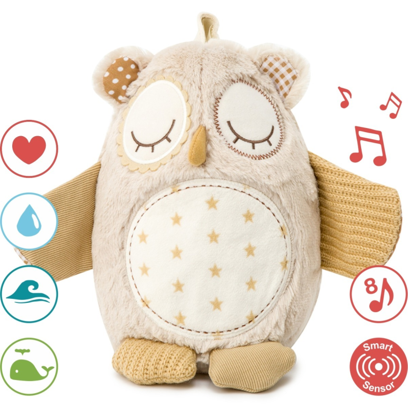 CLOUD B Cloud b® Nighty Night Owl Smart Sensor™-Plyšová hračka/Zvieratko s melódiou- Sova, 0m+ CLNO-8524-OW