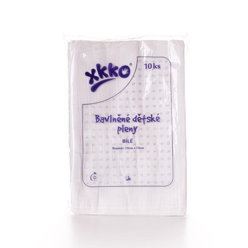 Kikko XKKO bavlnené plienky biele 70cm x 70cm, 10ks