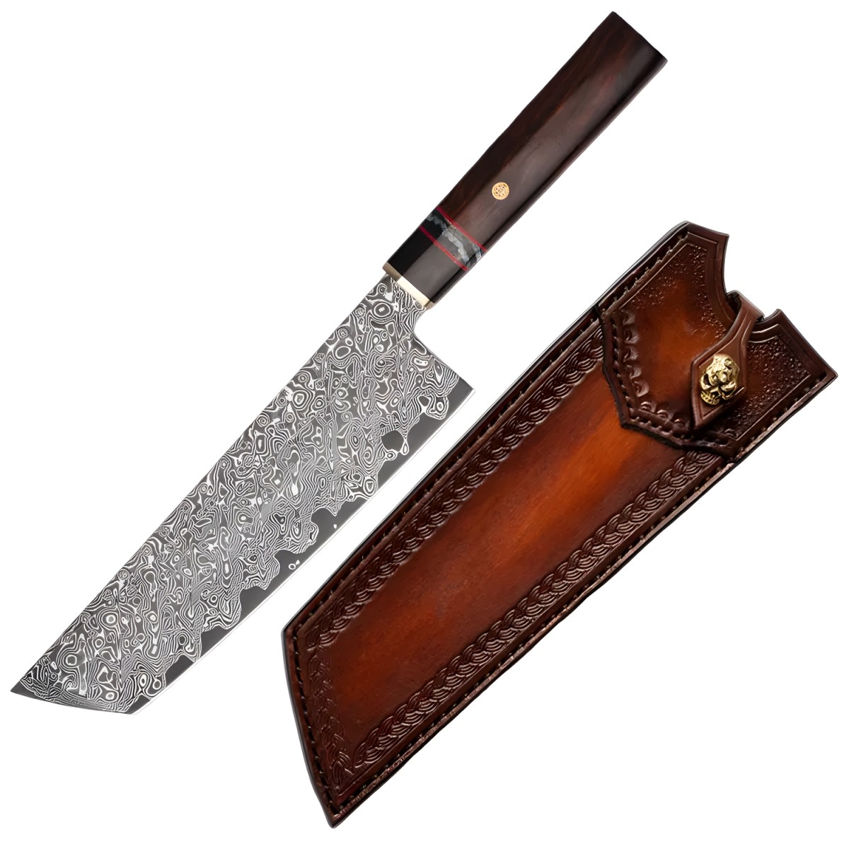 OEM Damaškový kuchynský nôž Suzume-Hnedá H26685