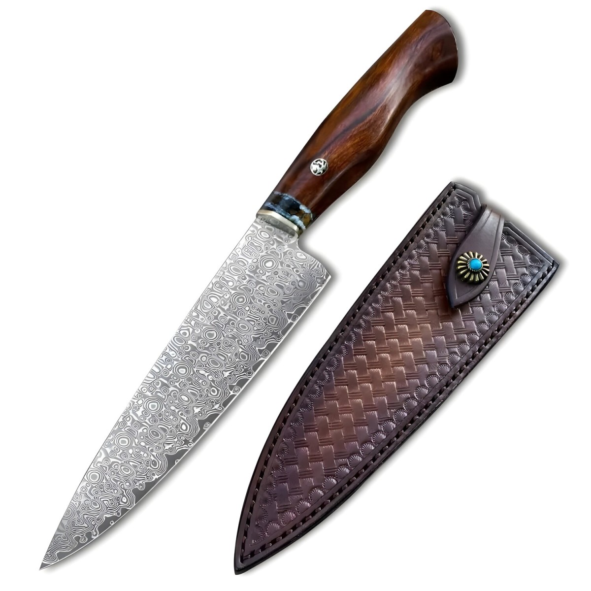OEM Damaškový kuchynský nôž Takara-Hnedá H26684