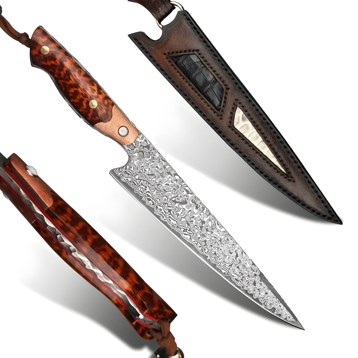 OEM Damaškový kuchynský nôž Takuma-Hnedá H26677