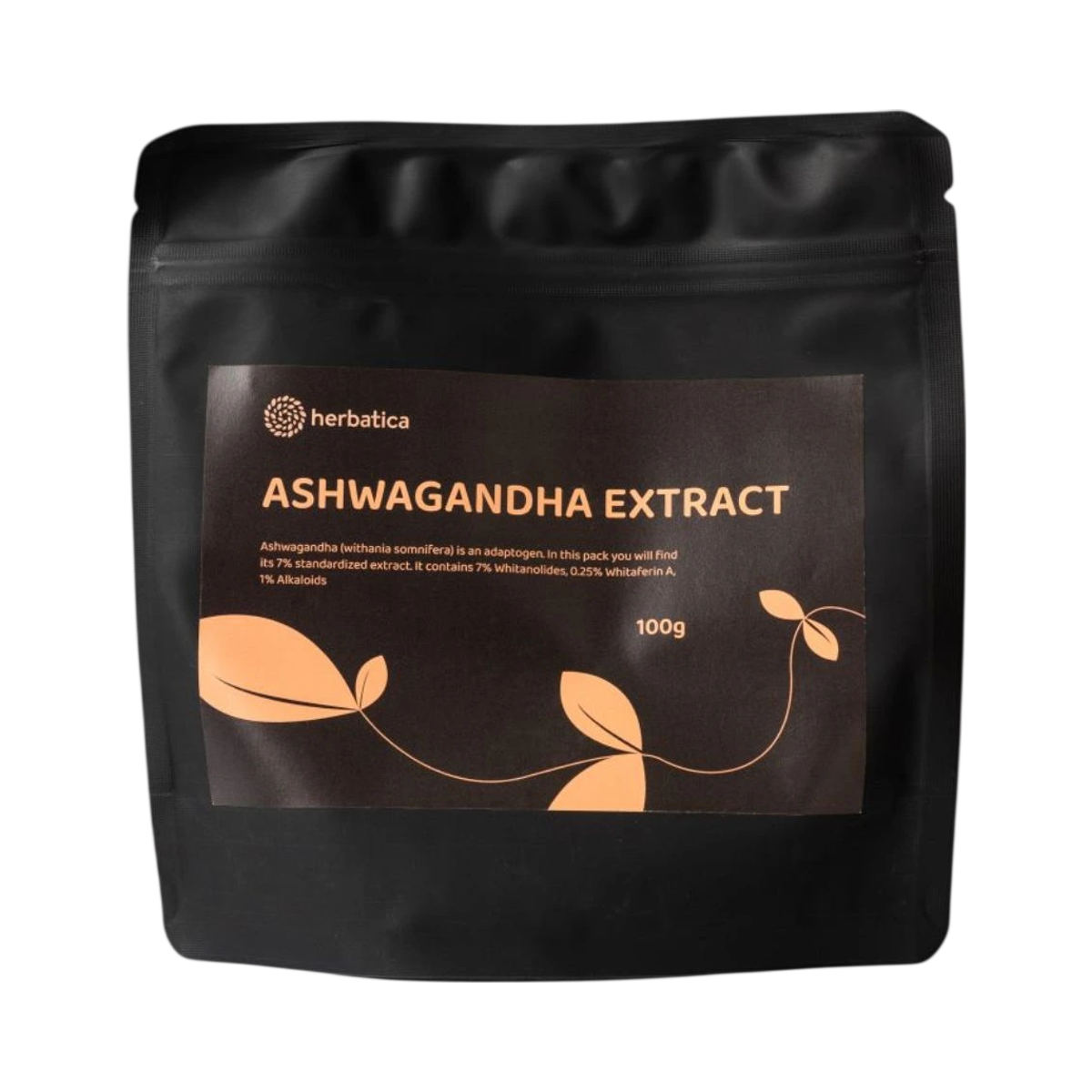 Herbatica Ashwagandha prášok z koreňa, 7% extrakt - 100 g - Herbatica