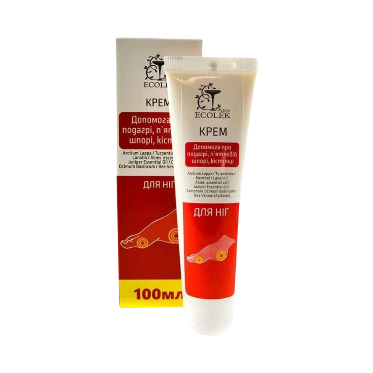 Ecolek Krém na starostlivosť o nohy, pätné ostrohy, haluxy a dna - 100ml - Ecolek