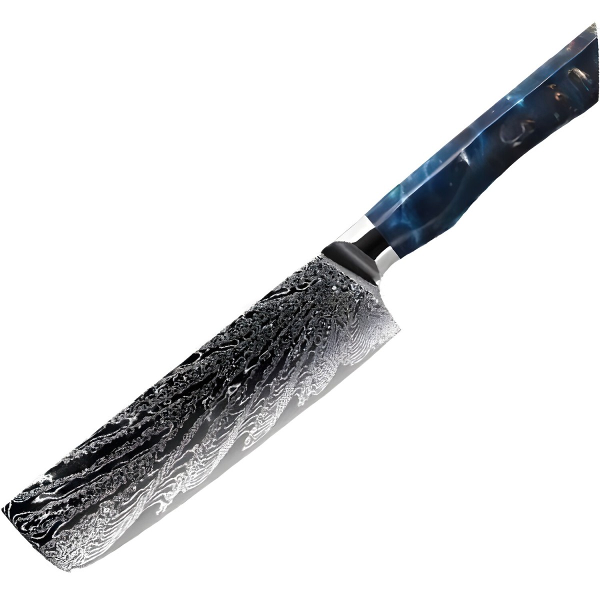 HARAHU Damaškový kuchynský nôž Seiryuu-Nakiri/Modrá H37603