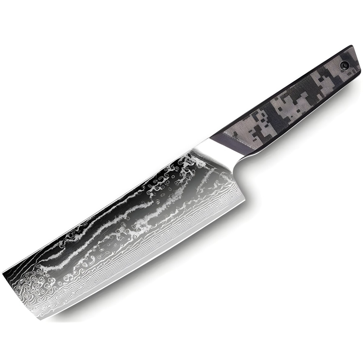 HARAHU Damaškový kuchynský nôž Takeno-Nakiri/Čierna/Sivá H37576