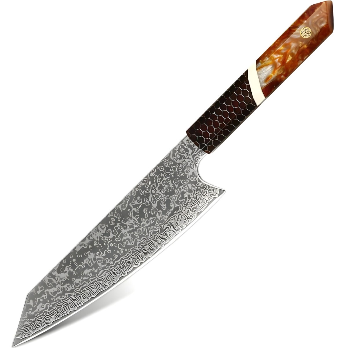 HARAHU Damaškový kuchynský nôž Shinsei - Kiritsuke/Hnedá H37588
