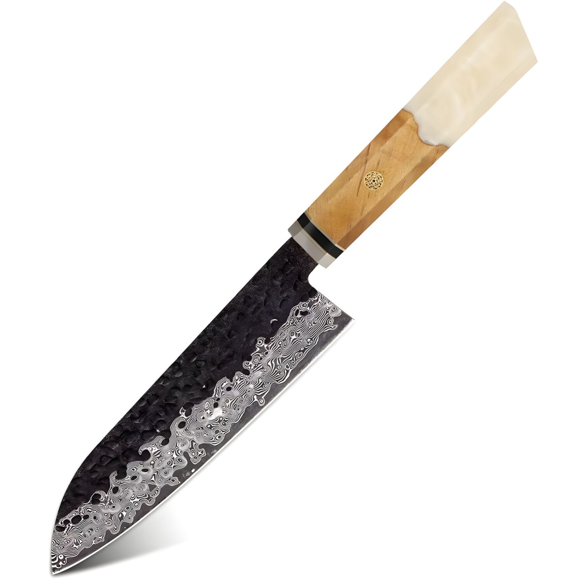 HARAHU Damaškový kuchynský nôž Airi-Santoku/Biela H37361