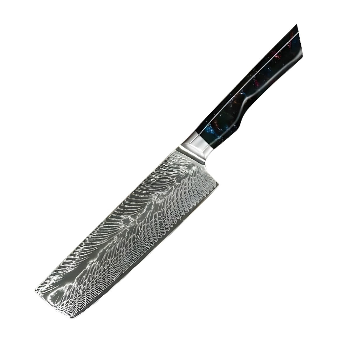 HARAHU Damaškový kuchynský nôž Yoru-Nakiri/Červená/Modrá H37403