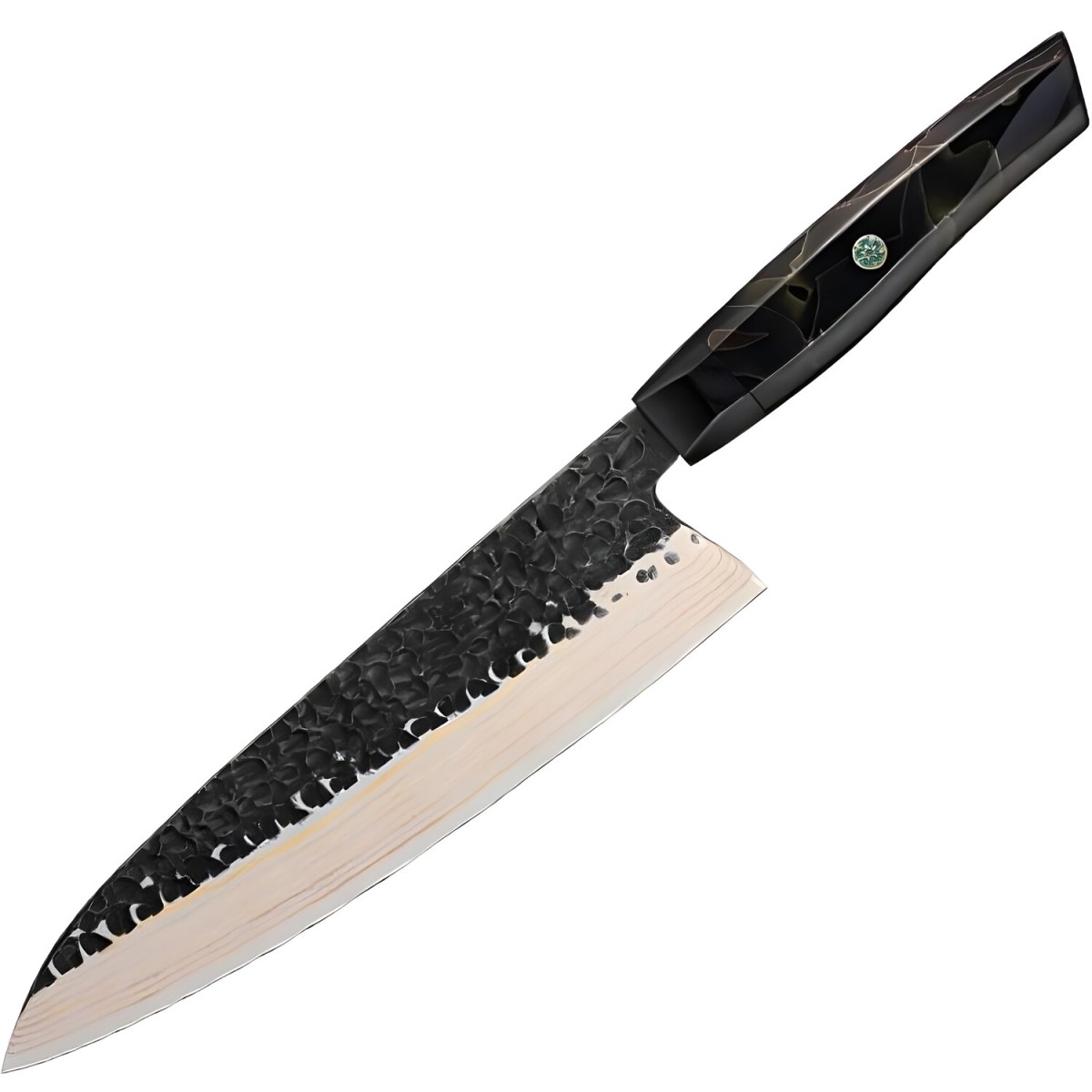 HARAHU Damaškový kuchynský nôž Zankoku - Chef/Čierna/Hnedá H37583