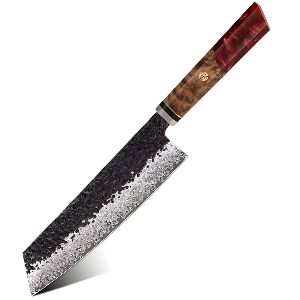 HARAHU Damaškový kuchynský nôž Airi-Kiritsuke/Červená - H37351