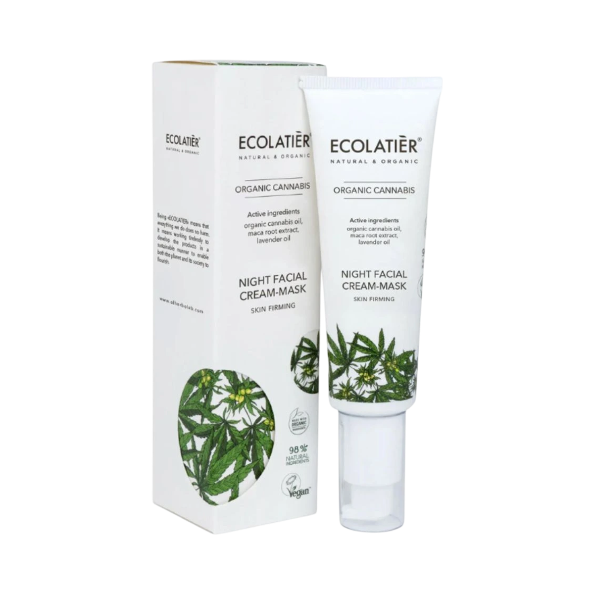 EcoLatier Nočný pleťový krém/maska spevňujúci Organic Cannabis - 50ml - Ecolatier
