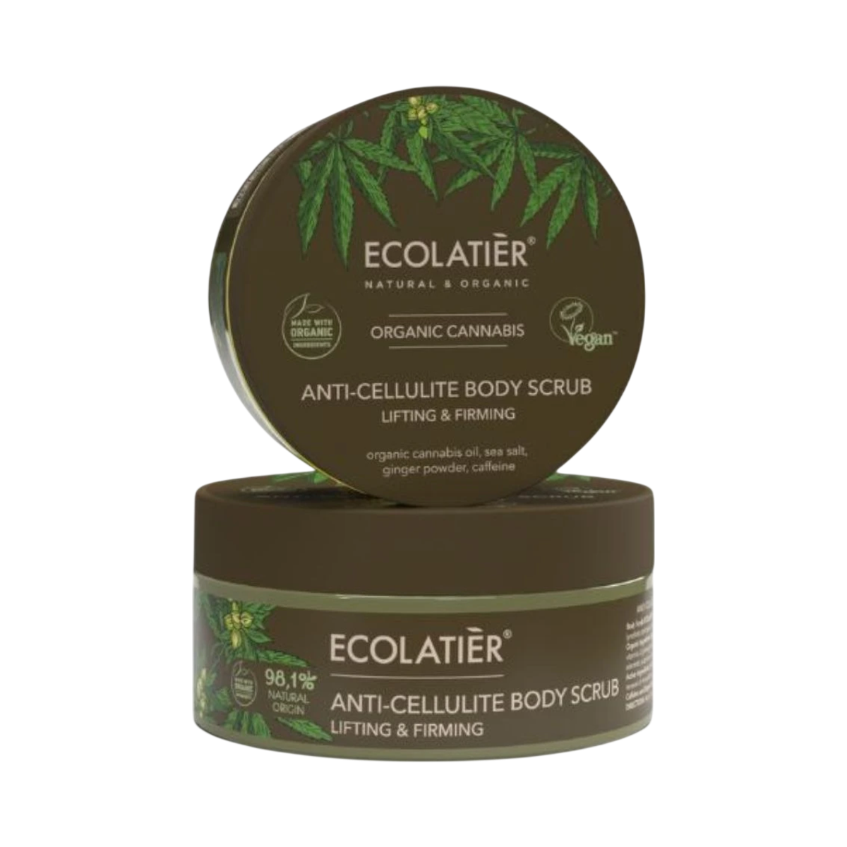 EcoLatier Anticelulitídny telový peeling Lifting & Firming Organic Cannabis - 300 g - Ecolatier