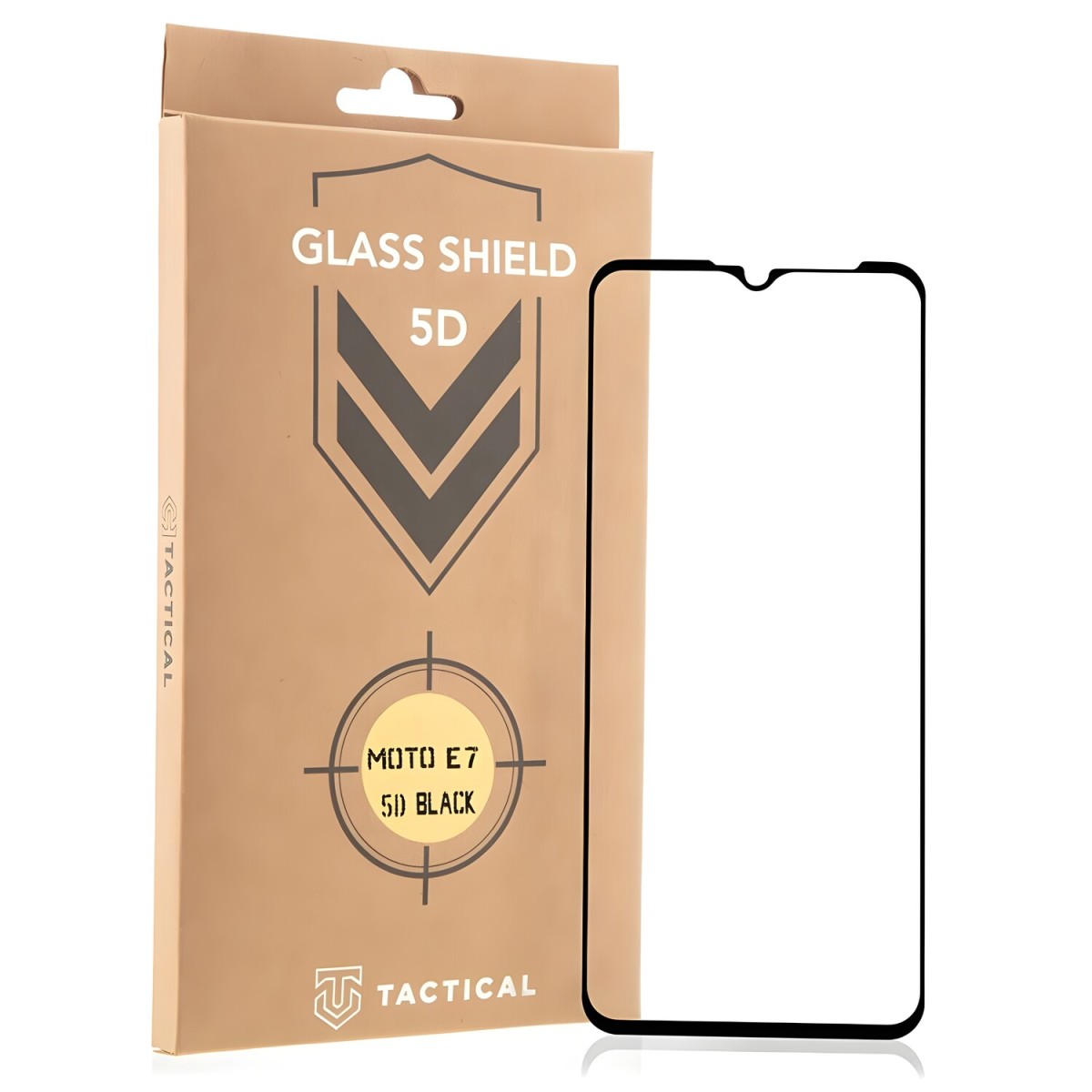 HARAHU Tactical Glass Shield 5D sklo pre Motorola Moto E7 - Čierna H11492