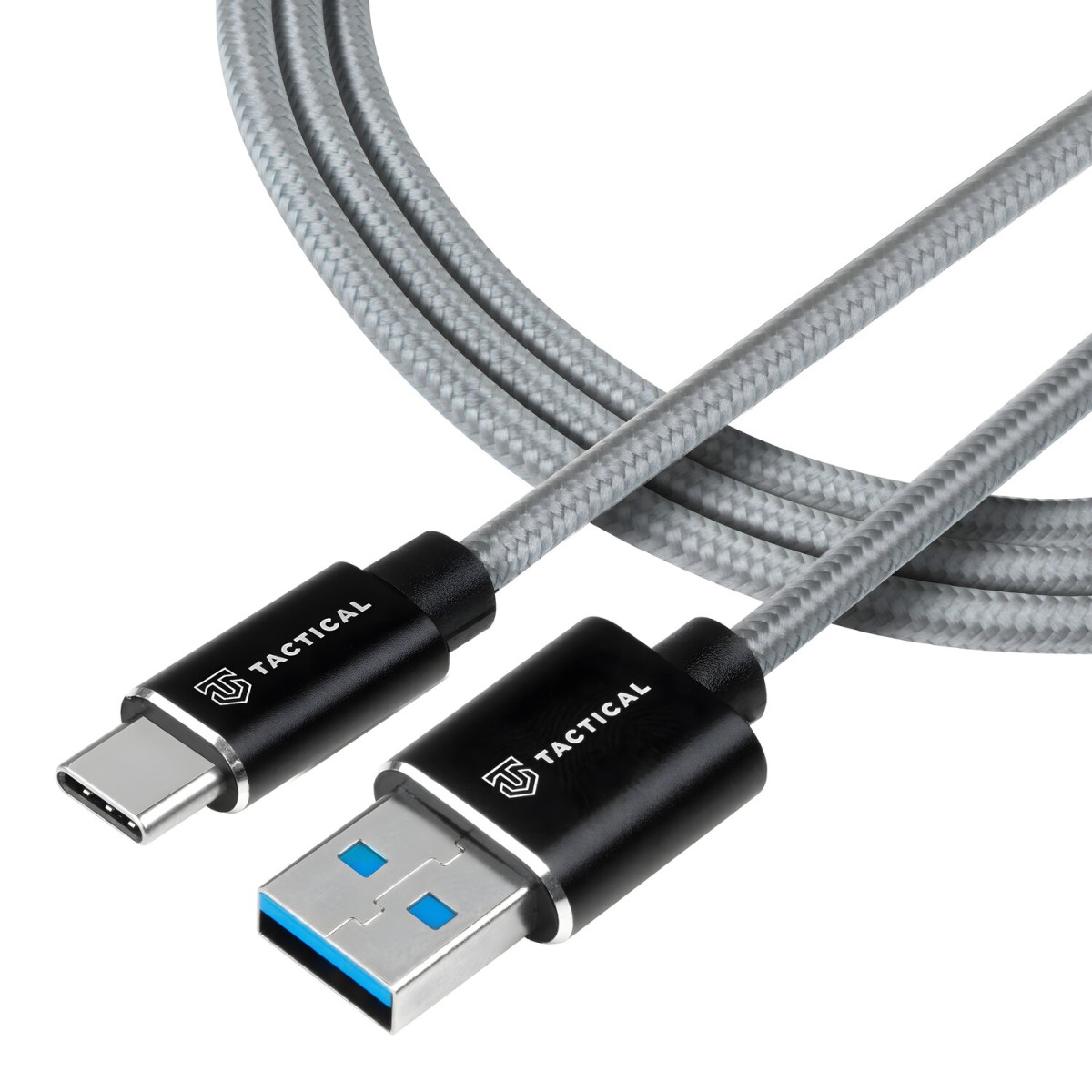 HARAHU Extra pevný kábel USB-A/USB-C - 0.3m - Sivá