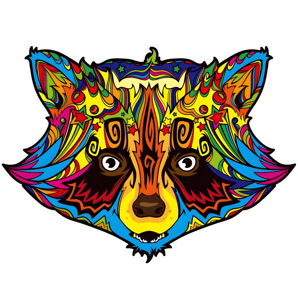 Drevené puzzle-Color Raccoon/S H21966