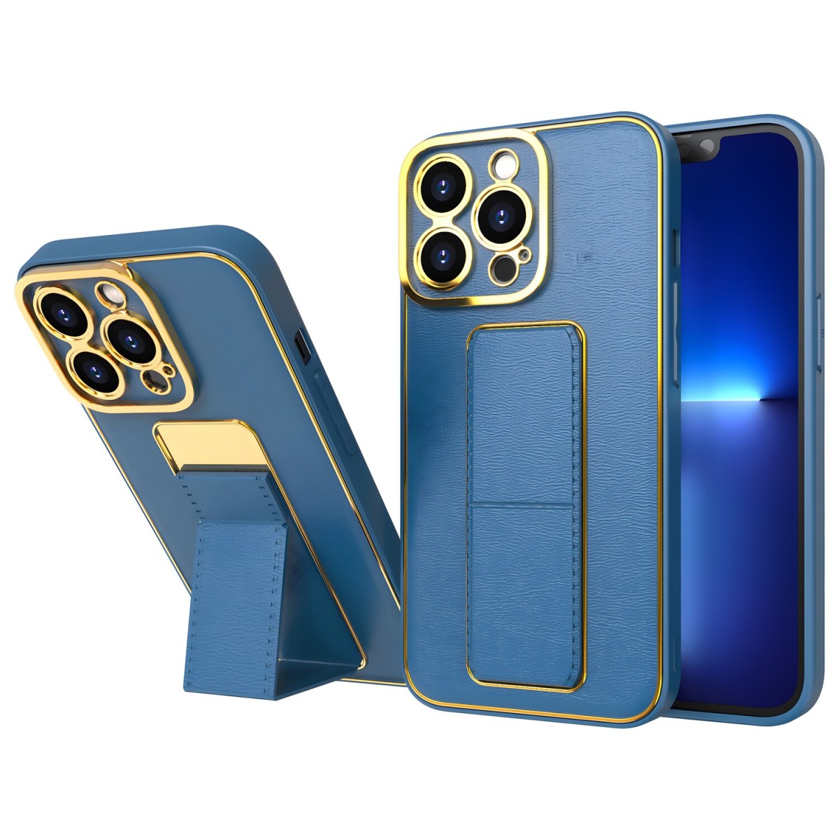 HARAHU Silikónové puzdro s stojanom pre Apple iPhone 12 Pro - Modrá