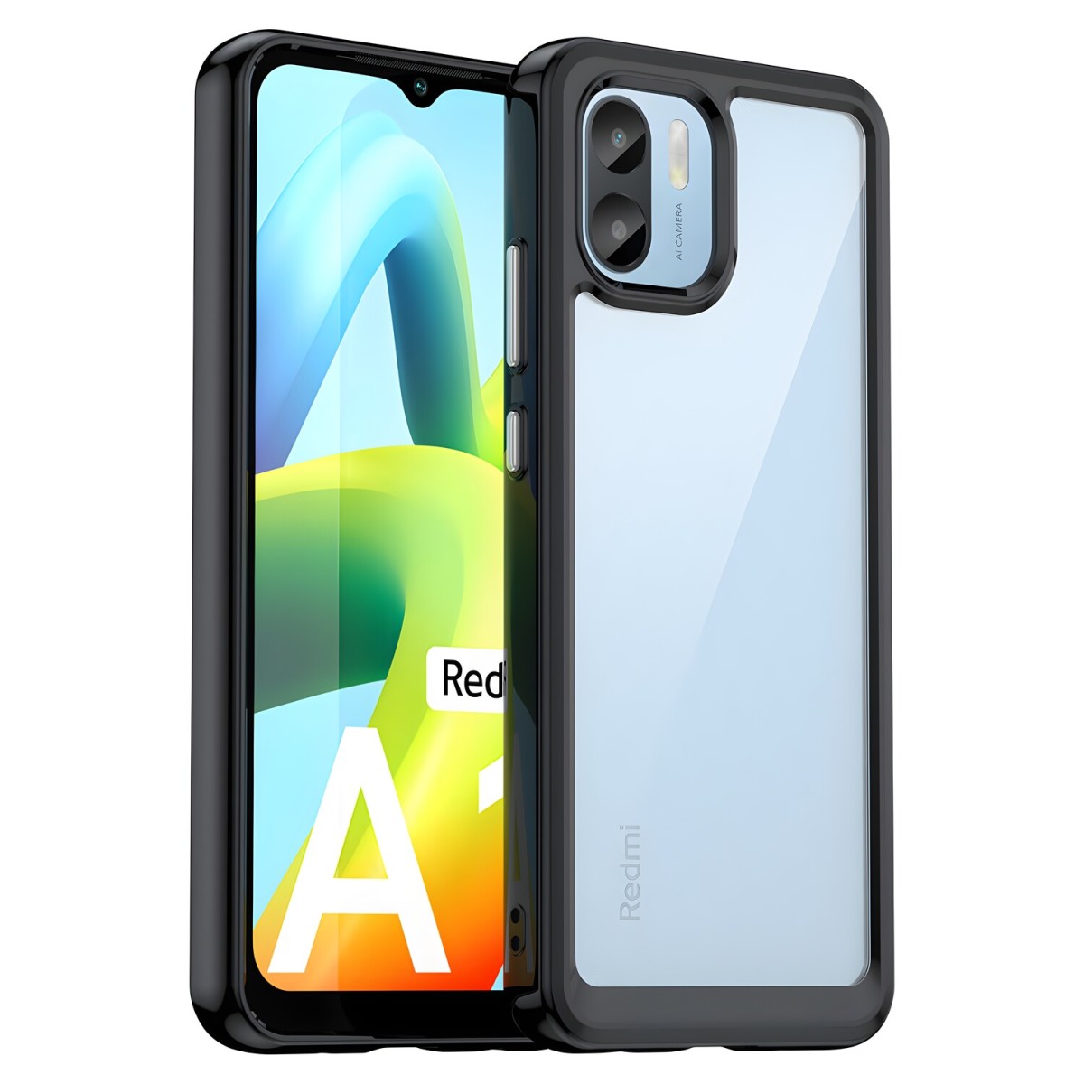 HARAHU Čierne tvrdé puzdro s gélovým rámom pre Xiaomi Redmi A1