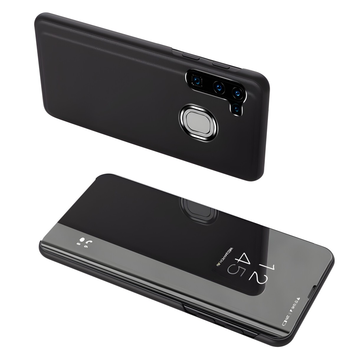 HARAHU Puzdro Clear View pre Samsung Galaxy A21s - Čierna H9001