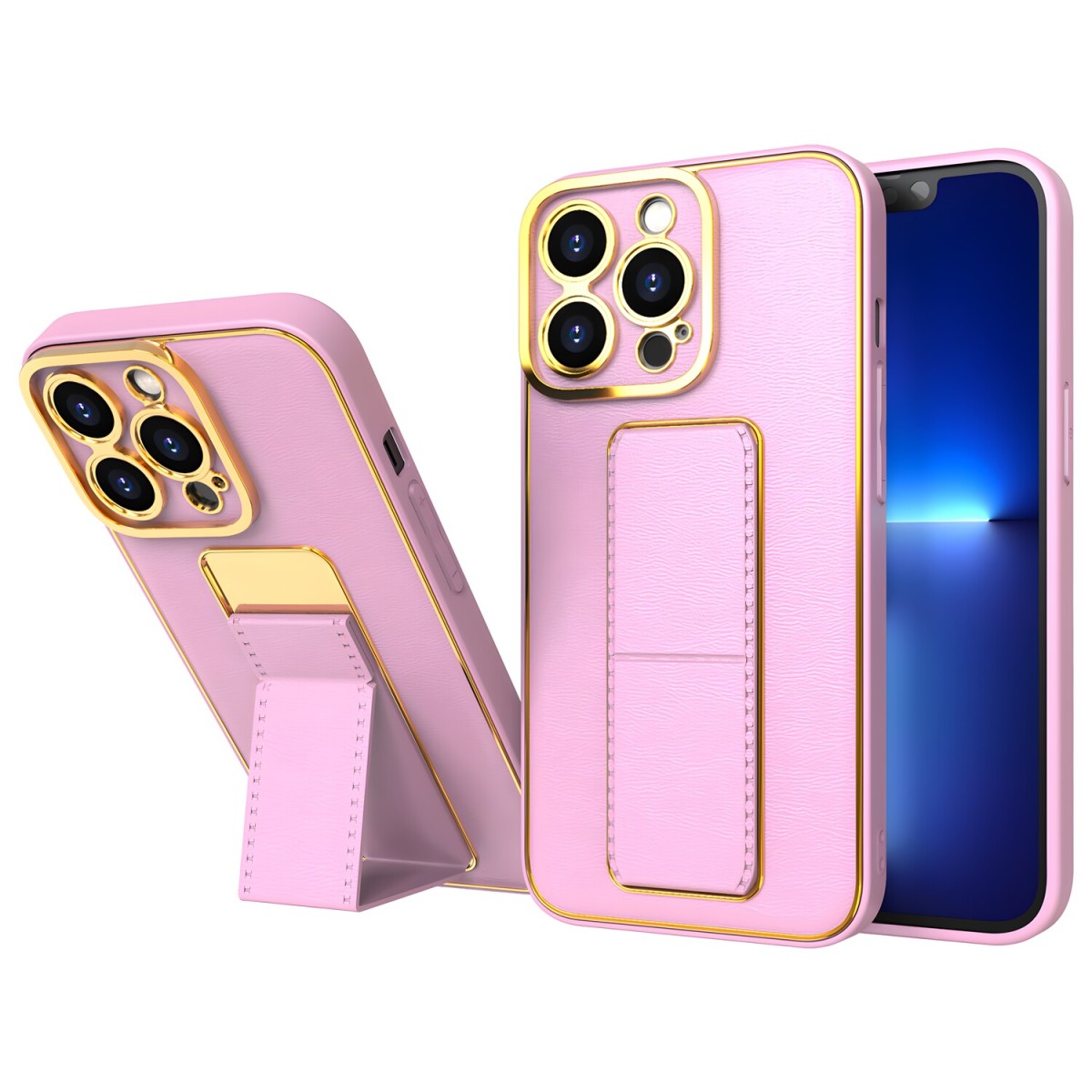 HARAHU Silikónové puzdro s stojanom pre Apple iPhone 12 Pro - Ružová H24805
