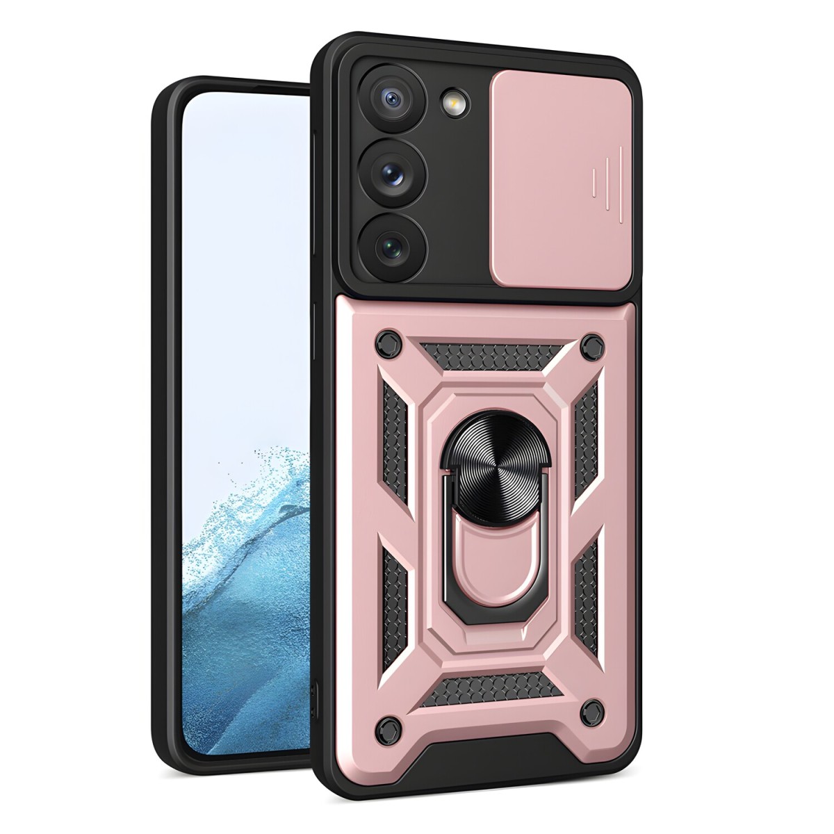 HARAHU Hybrid Armor Camshield pre Samsung Galaxy S23 - Ružová H24903