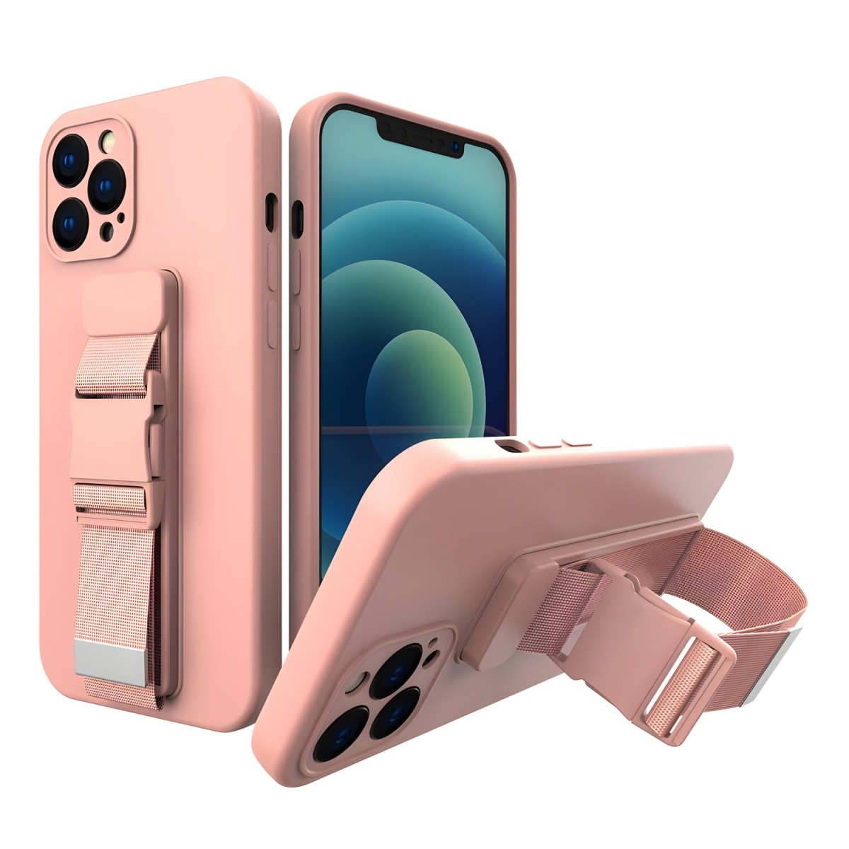 HARAHU Puzdro Rope Case pre Xiaomi Redmi Note 9/Redmi 10X 4G - Ružová H15233