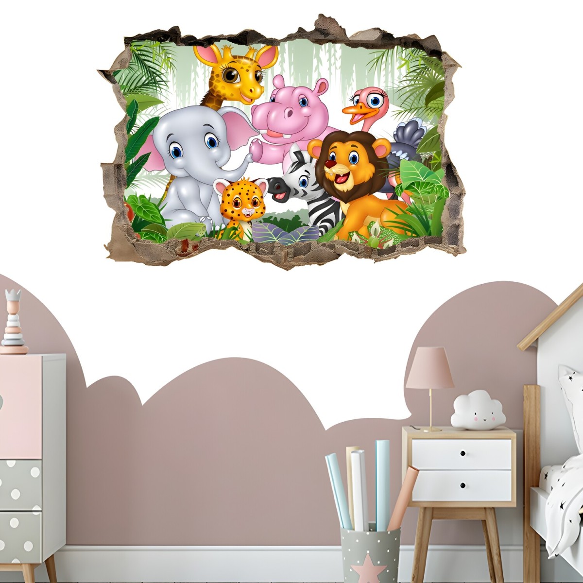 Samolepka na stenu/Tapeta Cute Animals H16690