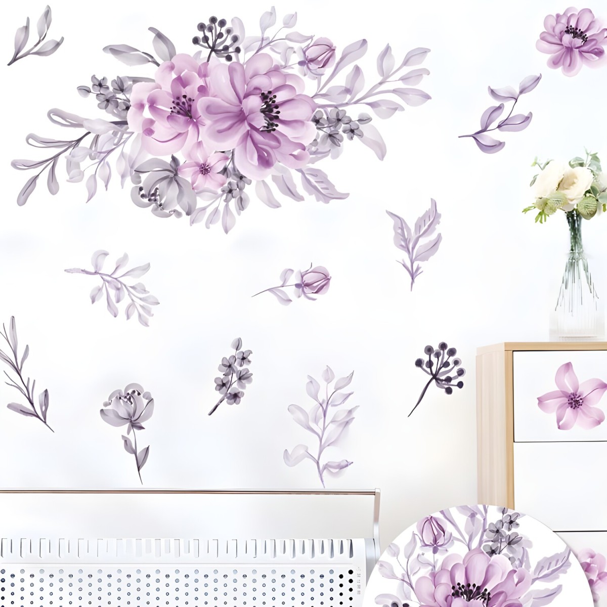 Samolepka na stenu/Tapeta Flores H16446