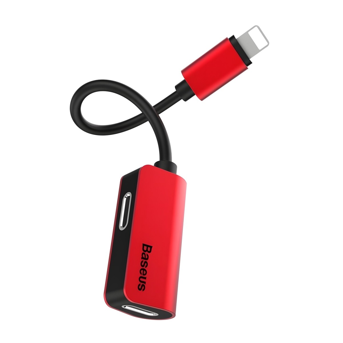 Baseus Adapter L37 - Lighting na 2x Lighting - Červená (SKU: 28040)