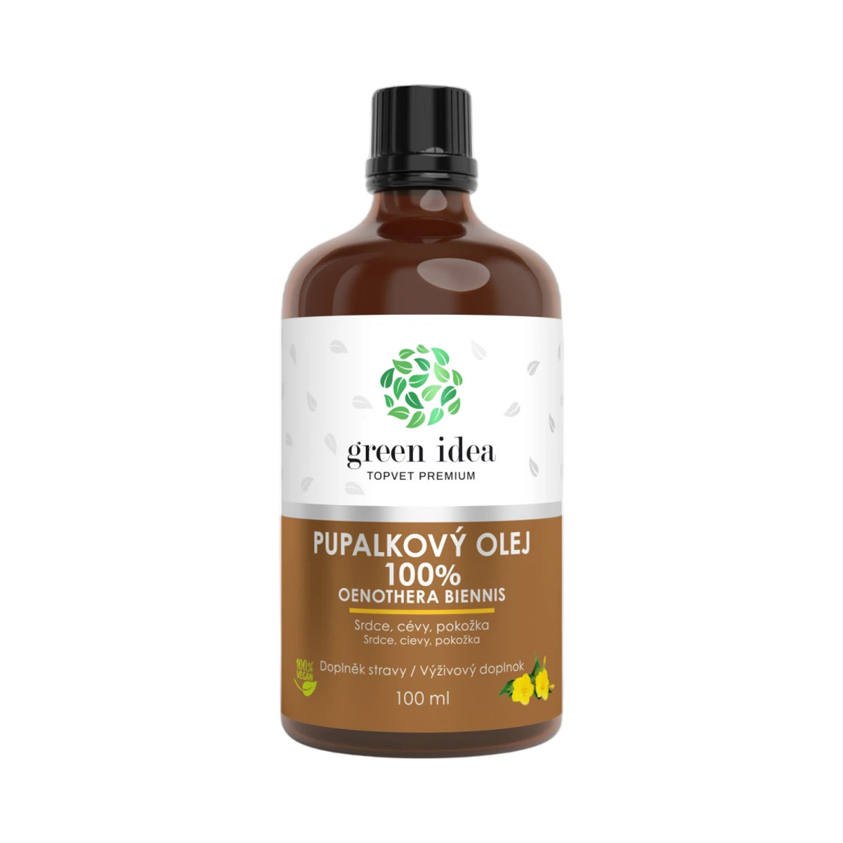 Green idea Pupalkový olej 100 % – 100 ml – Green idea