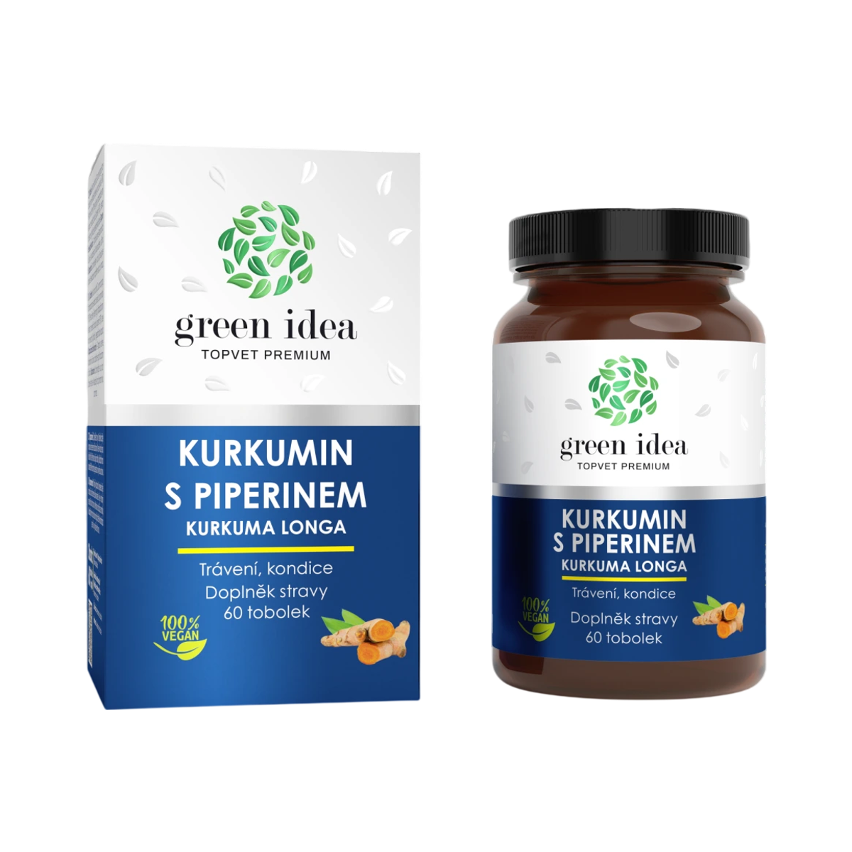 Green idea Kurkumin s piperínom - bylinný extrakt - 60 kapsúl - Green idea