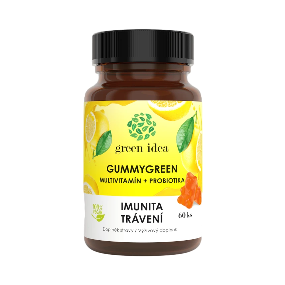 Green idea Gummygreen - Multivitamín + probiotiká 60 ks - Green idea